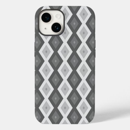 Shades of gray diamond pattern Case_Mate iPhone 14 case