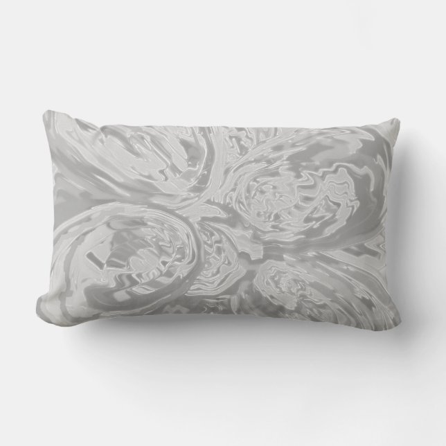 Shades of Gray - Elegant Classic Gray Abstract Art Lumbar Pillow (Front)