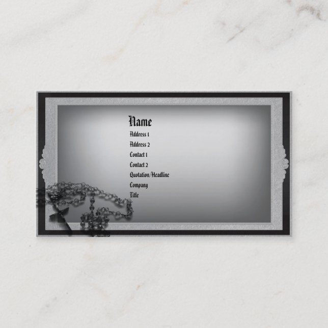 Shades of Gray gothic Business Card (Front)