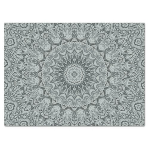 Shades of Gray Mandala Kaleidoscope Medallion Tissue Paper