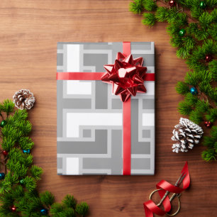 Shades of Gray MCM Mid Century Abstract Modern Wrapping Paper