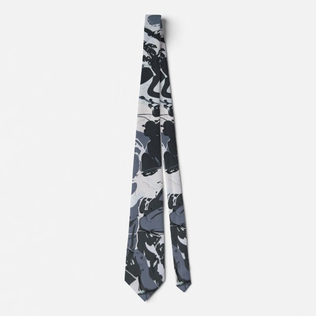 Shades of Gray monochrome modern abstract Neck Tie (Front)