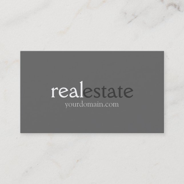 Shades of Gray Real Estate Agent Business Card (Front)
