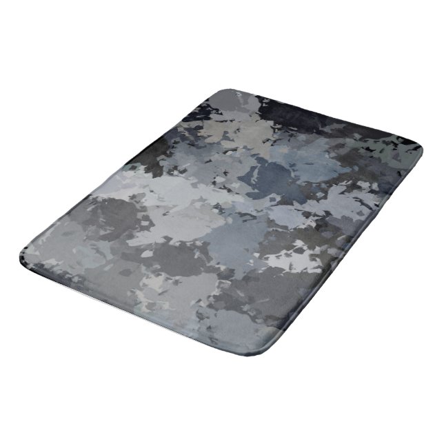 Shades of Gray Splatter Bathroom Mat (Angled)