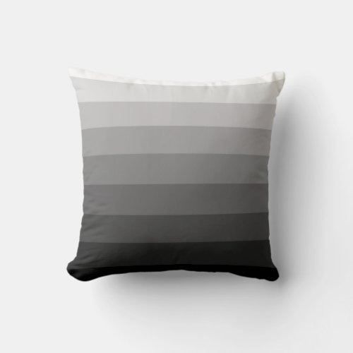 Shades of Gray Stripe Pattern Pillow