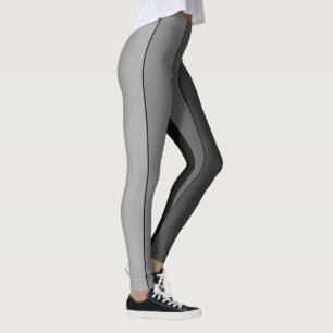 Shades of Gray Stripes Pattern Elegant Leggings