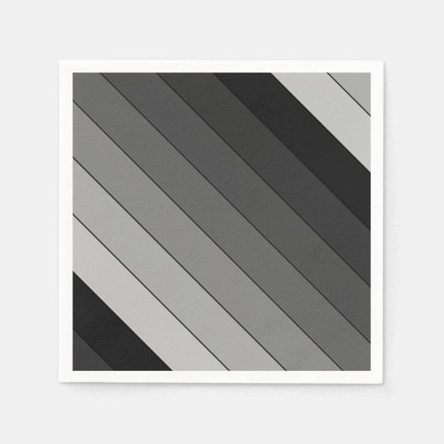 Shades of Gray Stripes Pattern Elegant Napkins (Front)