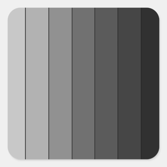 Shades of Gray Stripes Pattern Elegant Square Sticker (Front)