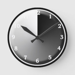 Shades of Gray Wall Clock with White Numbers