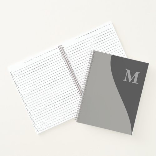 Shades of Gray with Monogram Notebook