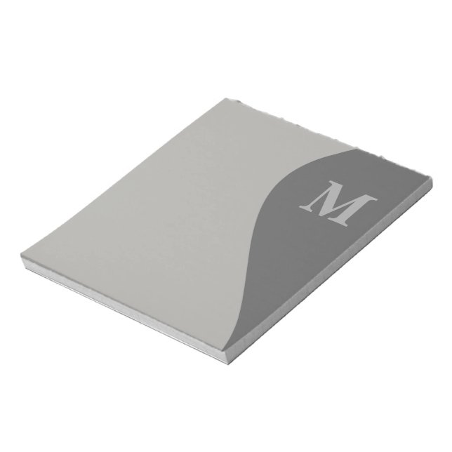 Shades of Gray with Monogram Notepad (Rotated)