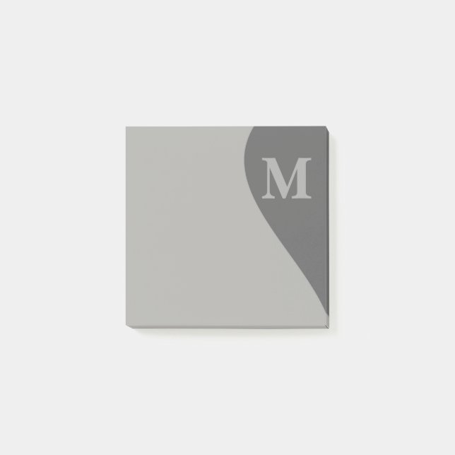 Shades of Gray with Monogram Post-it Notes (Front)