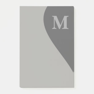 Shades of Gray with Monogram Post-it Notes