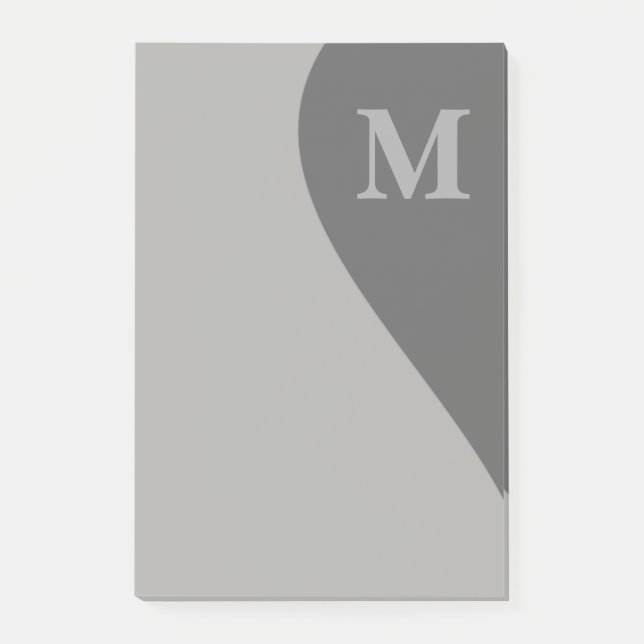 Shades of Gray with Monogram Post-it Notes (Front)