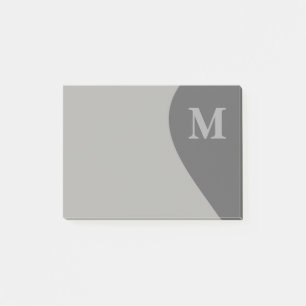 Shades of Gray with Monogram Post-it Notes