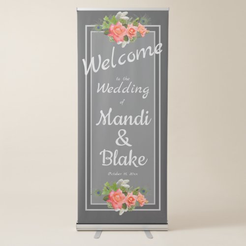 Shades Of Grays Coral Vertical Retractable Banner