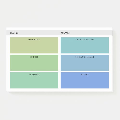 Shades of Green  Blue Daily Organizer Post_it Notes