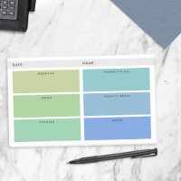 Shades of Green & Blue Daily Organizer