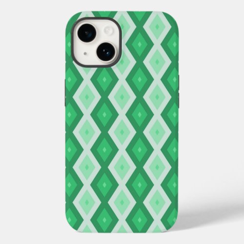 Shades of green diamond pattern Case_Mate iPhone 14 case