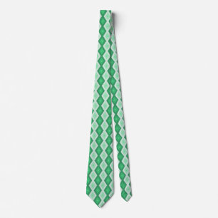 Shades of green diamond pattern neck tie