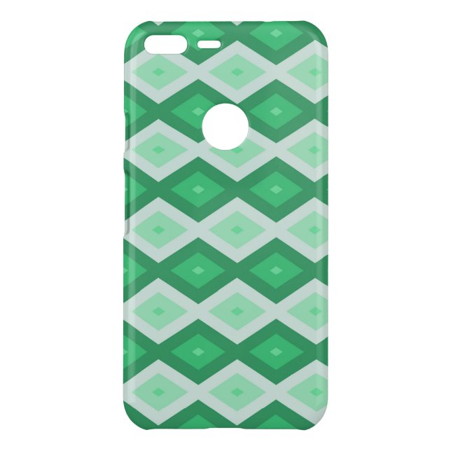 Shades of green diamond pattern uncommon google pixel XL case (Back)
