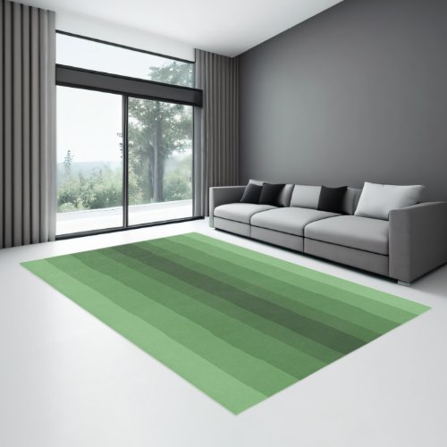 Shades of Green Gradient Stripes  Rug