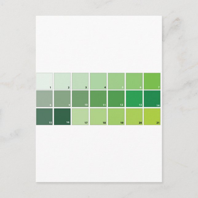 Shades of Green Grid Postcard (Front)
