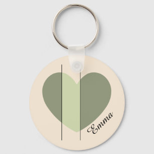 Shades of Green Heart Keychain