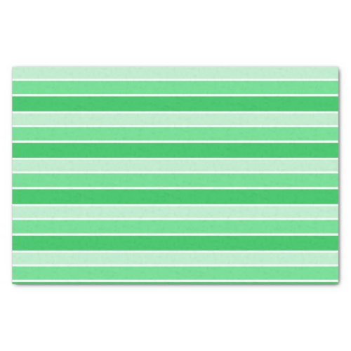Shades of Green Horizontal Stripes Tissue Paper