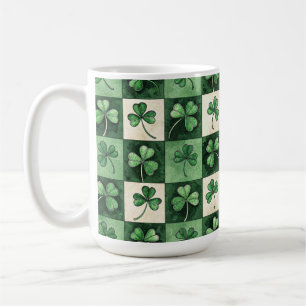 SHADES OF GREEN IRISH CELTIC SHAMROCKS COFFEE MUG