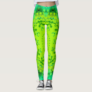 Shades of Green Mandala Abstract Leggings