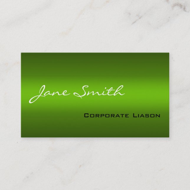 Shades of Green Modern Professional Business Cards (Front)