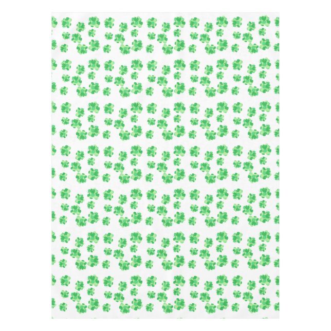 Shades of Green Shamrock of Shamrocks Table Cloth (Front)