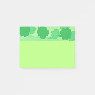 Shades of Green Shamrocks Post It Notes