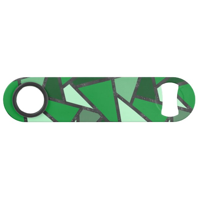 Shades of green stained glass pattern bar key (Front (Horizontal))