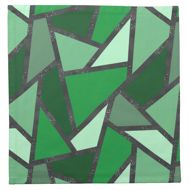Shades of green stained glass pattern cloth napkin (Front)