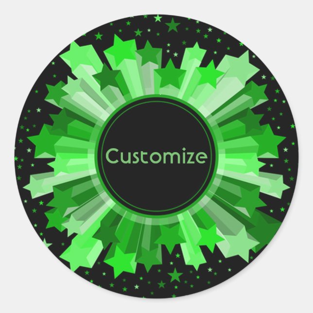Shades Of Green Starburst Stickers (Front)
