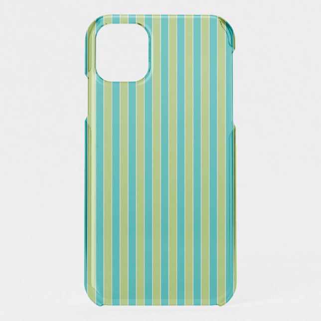 Shades of Green Vertical Striped Uncommon iPhone C Case (Back)