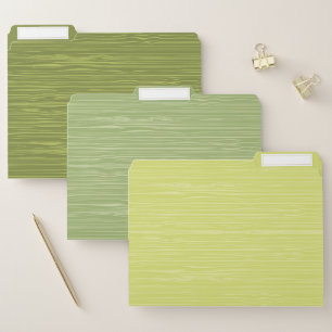 Shades of Green Woodgrain Pattern File Folder