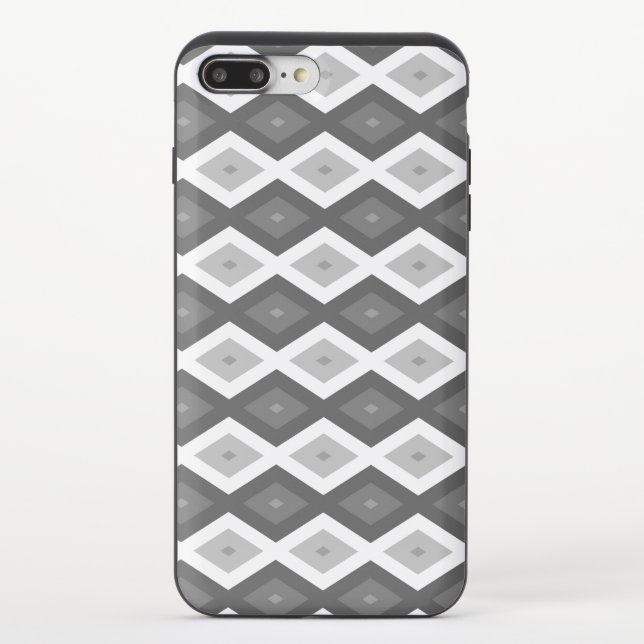 Shades of grey diamond pattern uncommon iPhone case (Back)