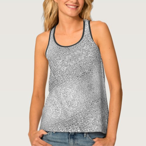 Shades of Grey Digital Textured Glitter Look Tank Top