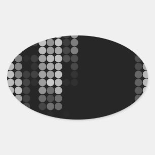 Shades Of Grey Dot Pattern Oval Sticker