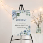 Shades of Grey Dusty Blue Bridal Shower Welcome Foam Board<br><div class="desc">Elegant floral winter wedding welcome foam board features elegant grey and icy blue watercolor flower bouquet frosty-hued greenery. Please contact me for any help in customization or if you need any other product with this design.</div>