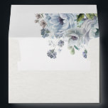 Shades of Grey Dusty Blue Winter Rustic Wedding En Envelope<br><div class="desc">Elegant floral winter wedding envelope features elegant grey and icy blue watercolor flower bouquet frosty-hued greenery. Please contact me for any help in customization or if you need any other product with this design.</div>