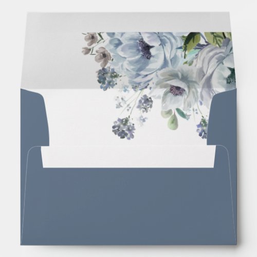 Shades of Grey Dusty Blue Winter Rustic Wedding Envelope