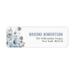 Shades of Grey Dusty Blue Winter Rustic Wedding La Label<br><div class="desc">Elegant floral winter wedding address label features elegant grey and icy blue watercolor flower bouquet frosty-hued greenery. Please contact me for any help in customization or if you need any other product with this design.</div>