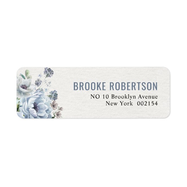 Shades of Grey Dusty Blue Winter Rustic Wedding Label (Front)