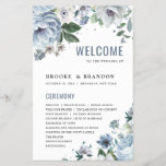 Shades of Grey Dusty Blue Winter  Wedding Program<br><div class="desc">Elegant floral winter wedding program features elegant grey and icy blue watercolor flower bouquet frosty-hued greenery. Please contact me for any help in customization or if you need any other product with this design.</div>