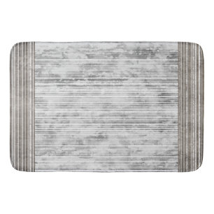 Shades of Grey Marble & Stripe Pattern Bath Mat