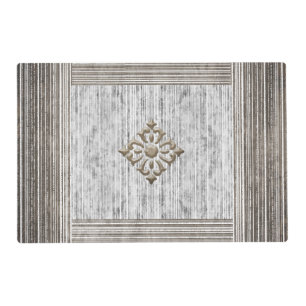Shades of Grey Marble & Stripe Pattern Placemat